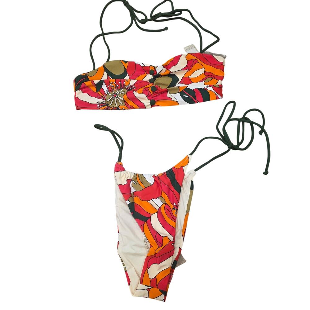 NWT Devon Windsor Rylie Top  Reign Bottoms geo floral bikini sz XS